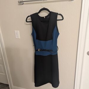 Tommy Hilfiger Black and Teal Midi Dress